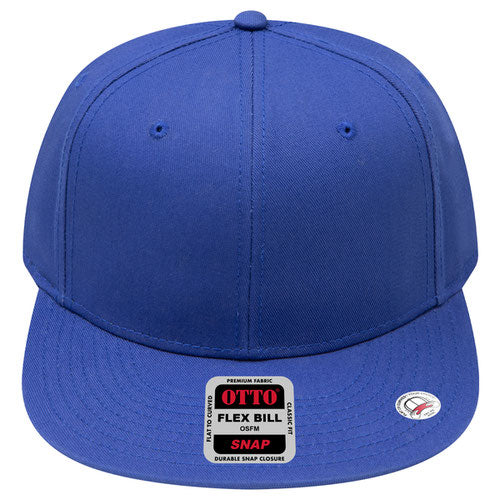 6 panel pro snapback hat with custom embroidery, blue